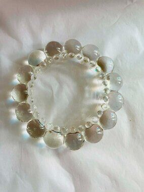 Vintage Boopie Bubble Glass Ashtray | MCM Clear Pressed Glass 4" Clear Hobnail